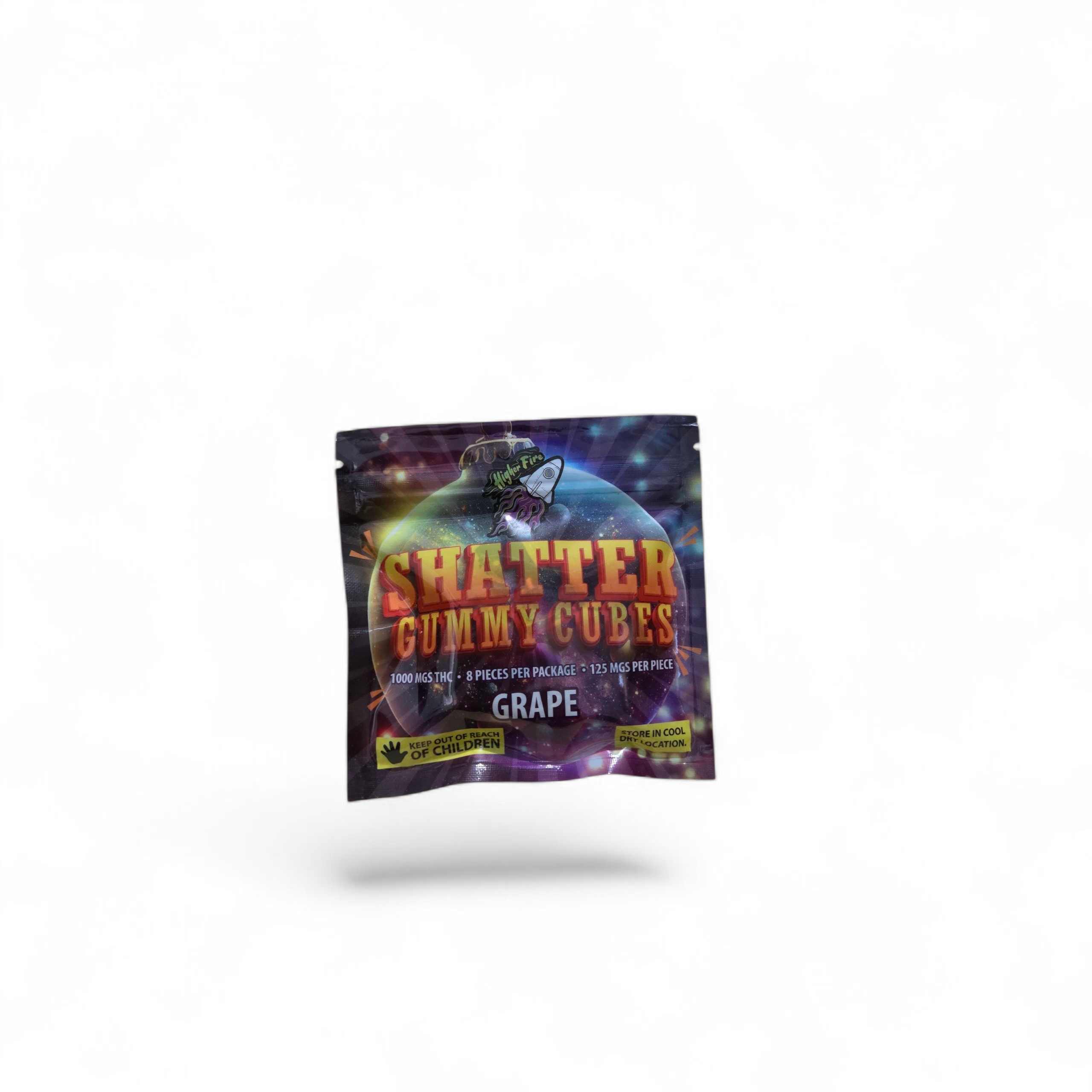 Gummpie grapes Higher Fire Shatter Gummy Cubes - 1000mg - Image 1