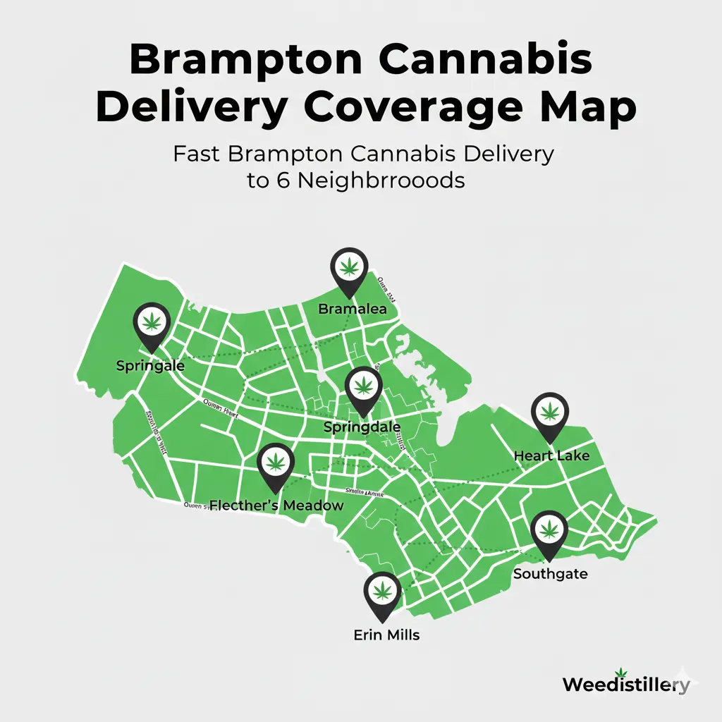 Brampton Cannabis Delivery Service Areas - 6 Neighborhoods