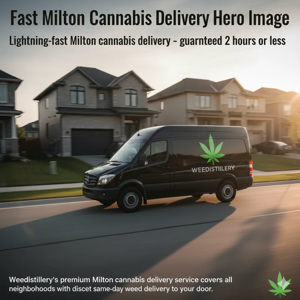 Milton cannabis delivery van - Weedistillery same-day service.