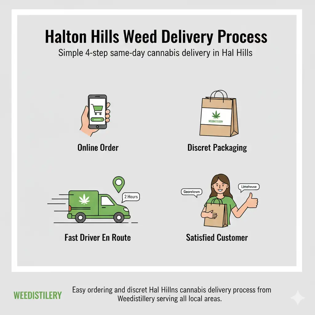 How Halton Hills cannabis delivery works with Weedistillery.