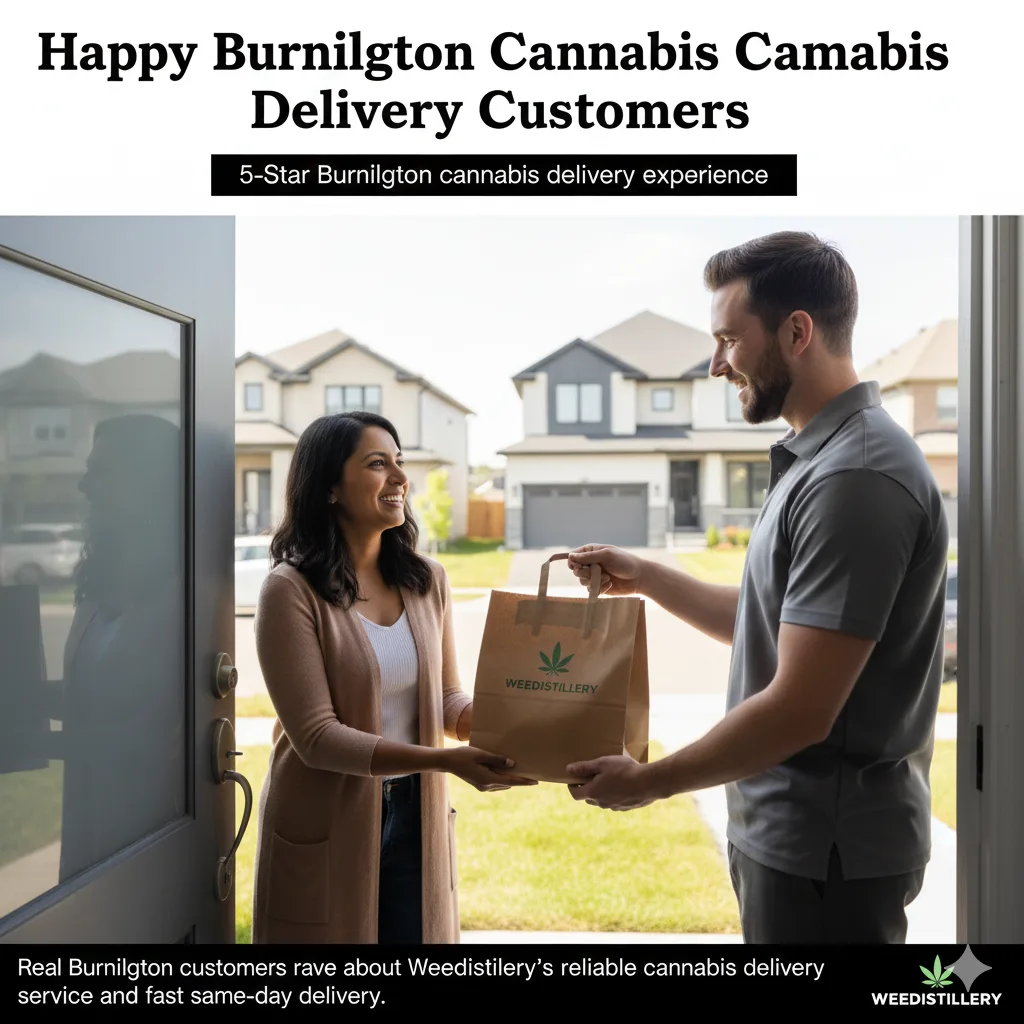 Satisfied customer Burlington cannabis delivery - Weedistillery service.