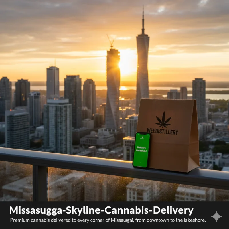 Best weed strains in Mississauga skyline view.