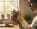 Person examining a cannabis jar with visible dense buds and trichomes, representing informed purchasing decisions for cannabis quality grades in Ontario.