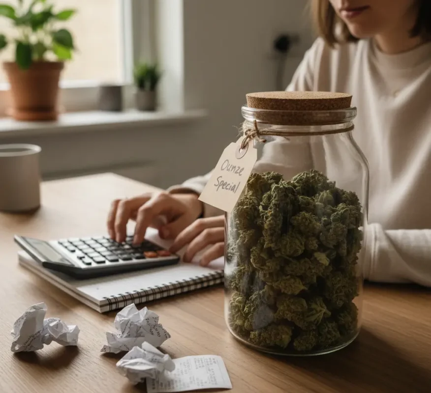 Ontario consumer budgeting with Weedistillery ounce special jar