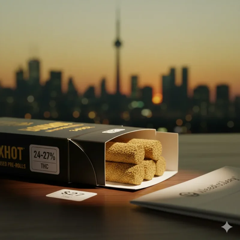 BOXHOT kief infused pre-rolls Brampton 24-27% THC Weedistillery Springdale delivery.