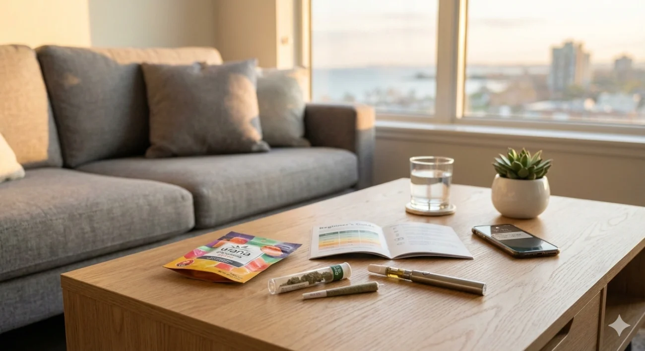 Burlington cannabis beginner guide 2026 first time user starter kit gummies pre-roll vape home setup Lake Ontario safe dosing