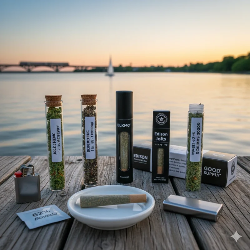 Burlington cannabis pre-rolls guide 2026 variety sativa indica infused Lake Ontario waterfront dock golden hour delivery options