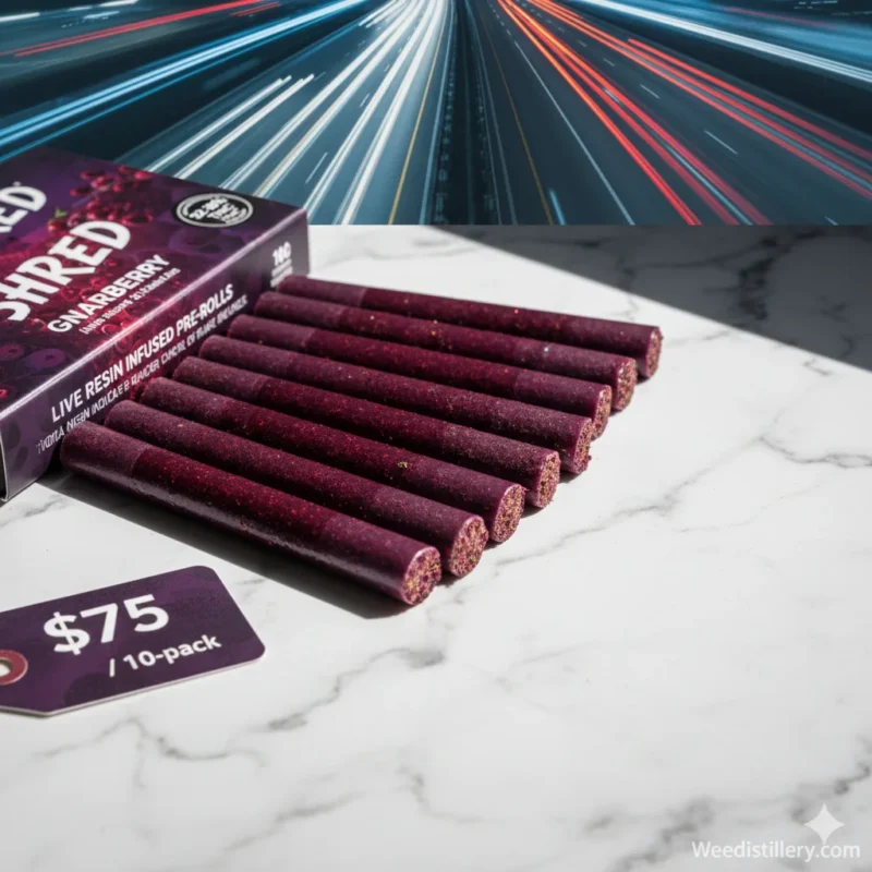SHRED Gnarberry live resin infused pre-rolls Brampton $7.50 each Weedistillery.