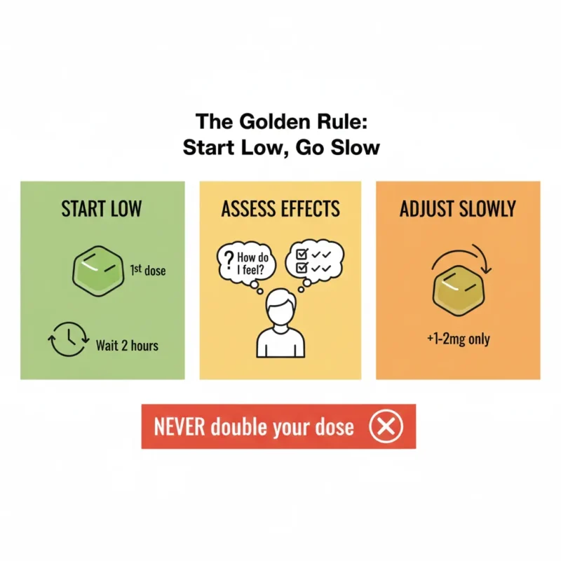 Cannabis safe dosing guide start low go slow 2.5mg beginner edibles pre-rolls consumption Brampton first-time buyer