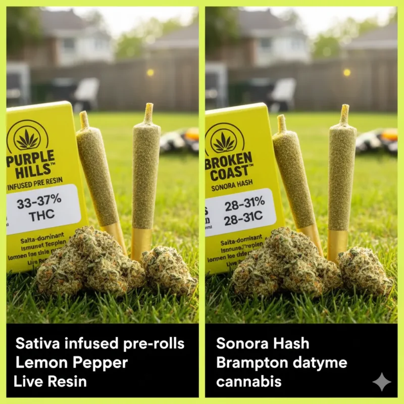 Sativa infused pre-rolls Lemon Pepper Sonora Brampton daytime cannabis.