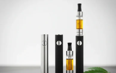 Oakville vape pens premium cannabis cartridges and rechargeable batteries displayed