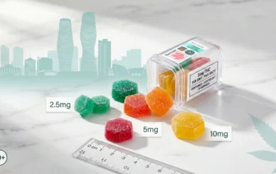 Mississauga THC gummies edibles 2.5mg 5mg 10mg dosage guide Health Canada approved Clarkson Meadowvale delivery 2026.