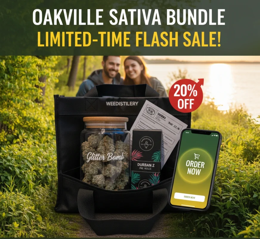 Oakville sativa strains bundle deal 20% off Weedistillery ounce pre-rolls delivery