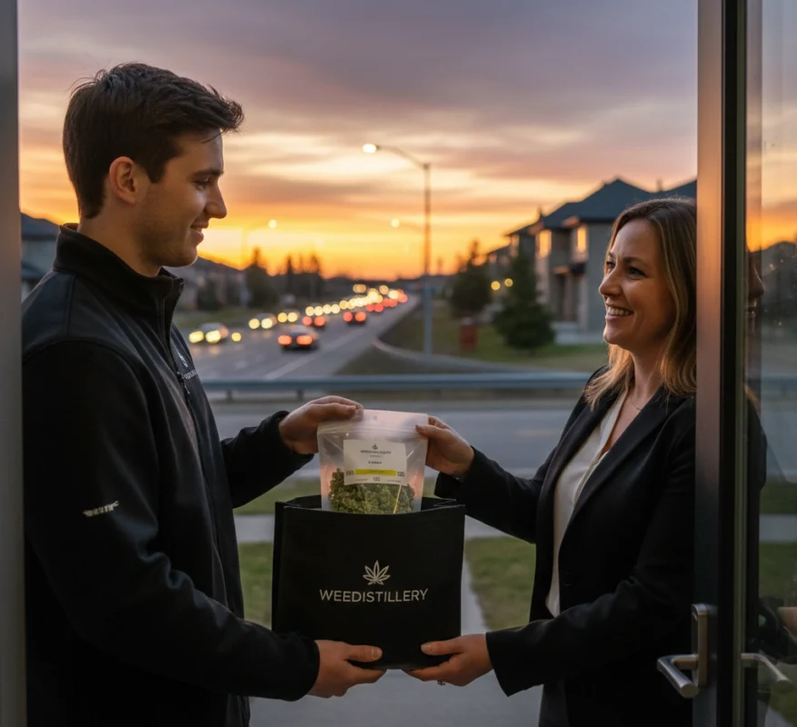 Fast Weedistillery delivery Oakville sativa strains 1-2 hours Bronte Kerr Village