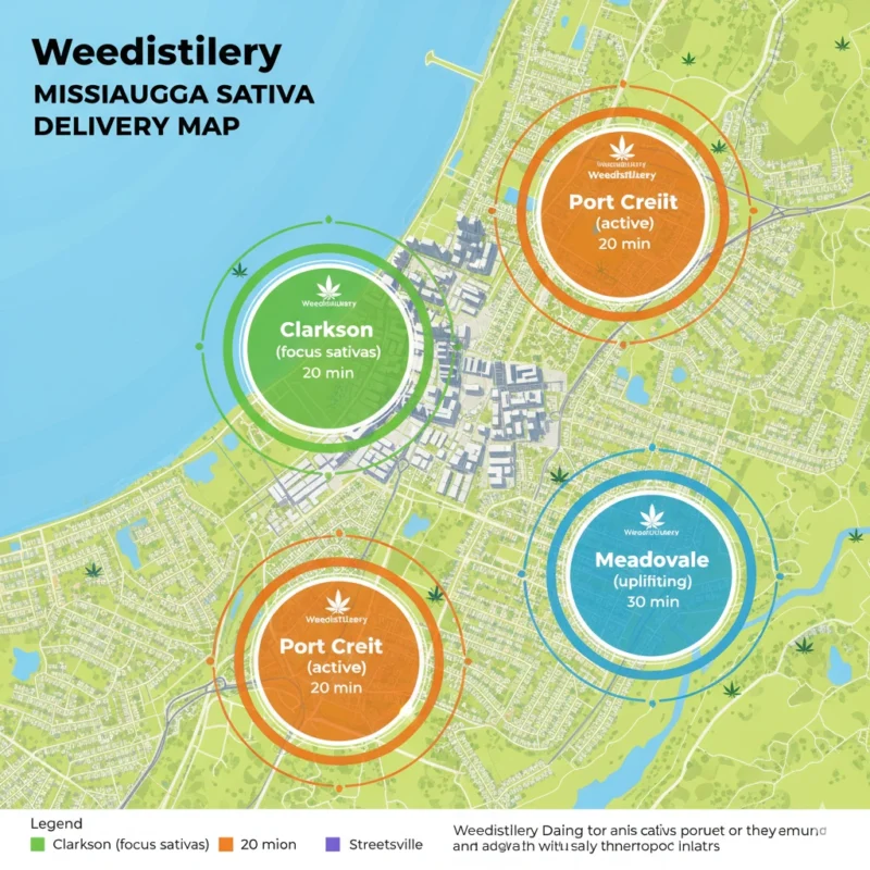 Same-day delivery map best sativa strains Mississauga neighborhoods.