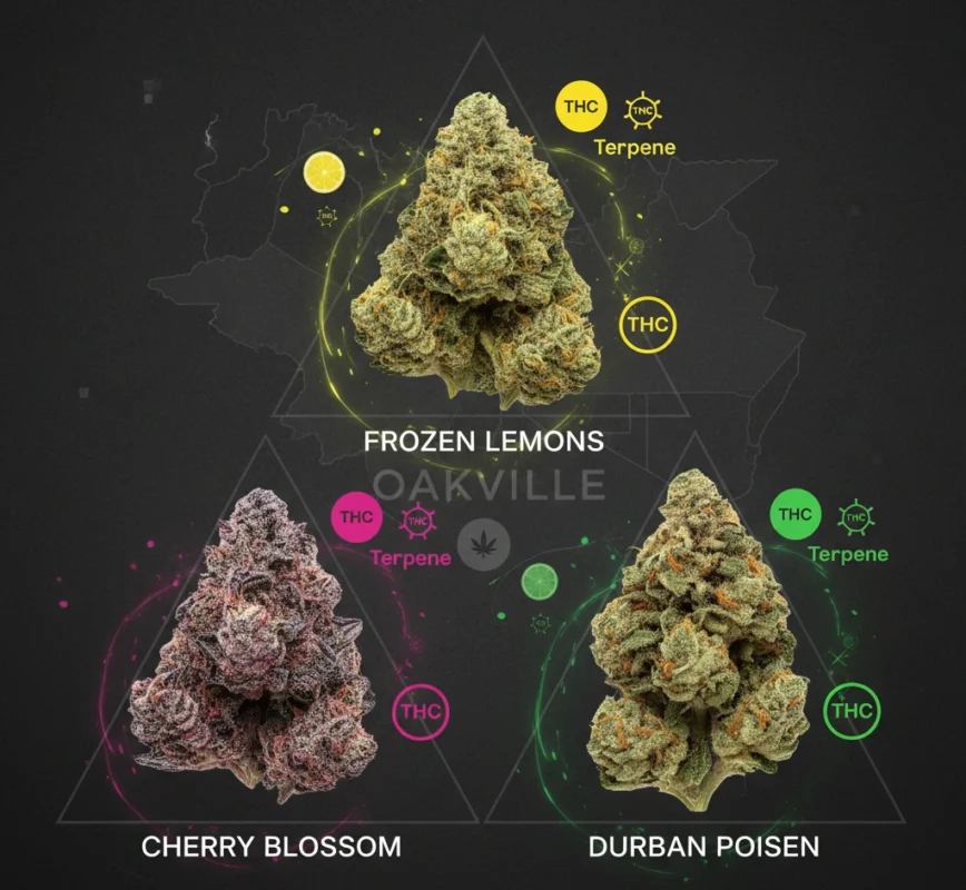 Top Oakville sativa strains side-by-side: Pick your energy match.
