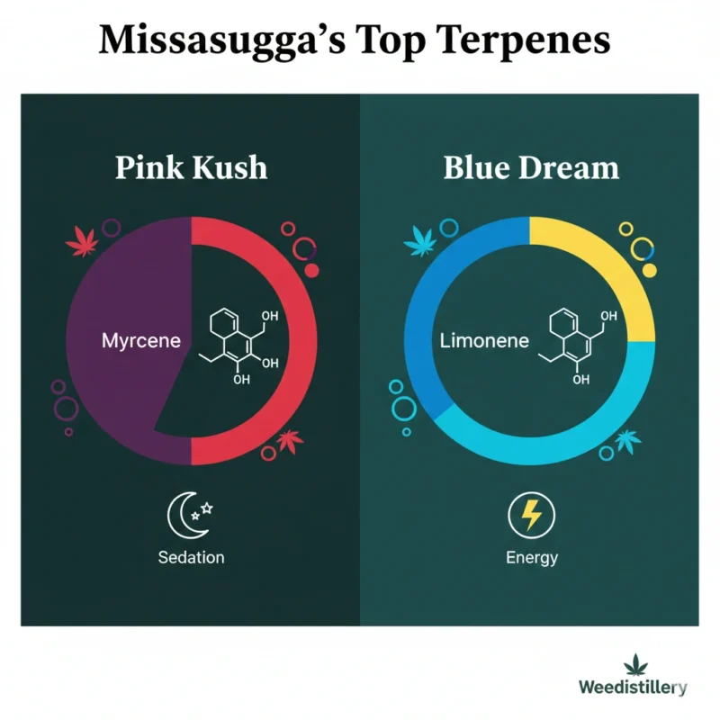 Close-up of top best weed strains Mississauga flower nugs.