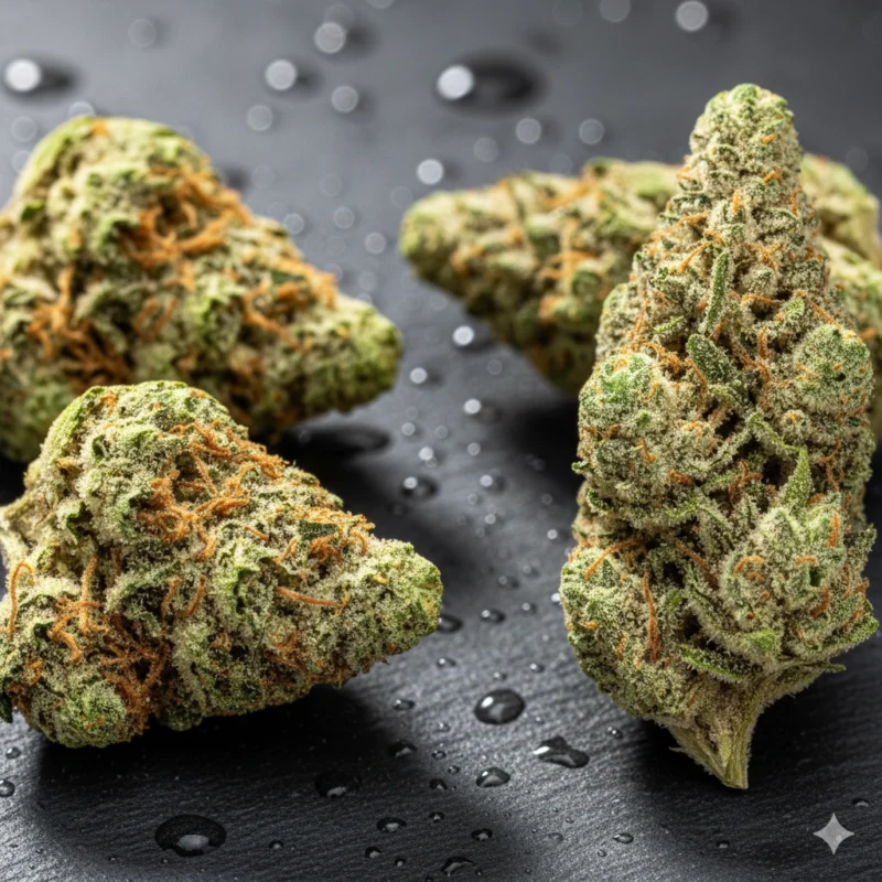 Close-up buds of top best sativa strains Mississauga flower.