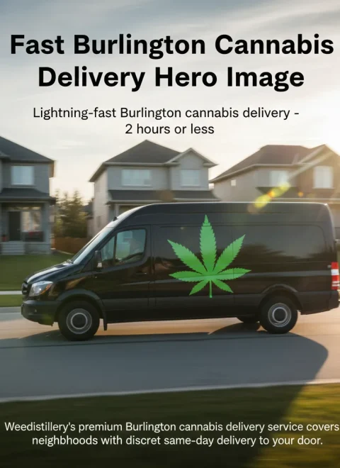 Burlington weed delivery van - Weedistillery same-day service.